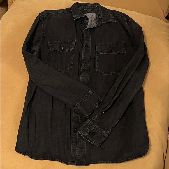 Banana Republic Denim Shirt Bundle | Men’s L | Black & Blue | Untucked Standard - Picture 8 of 12